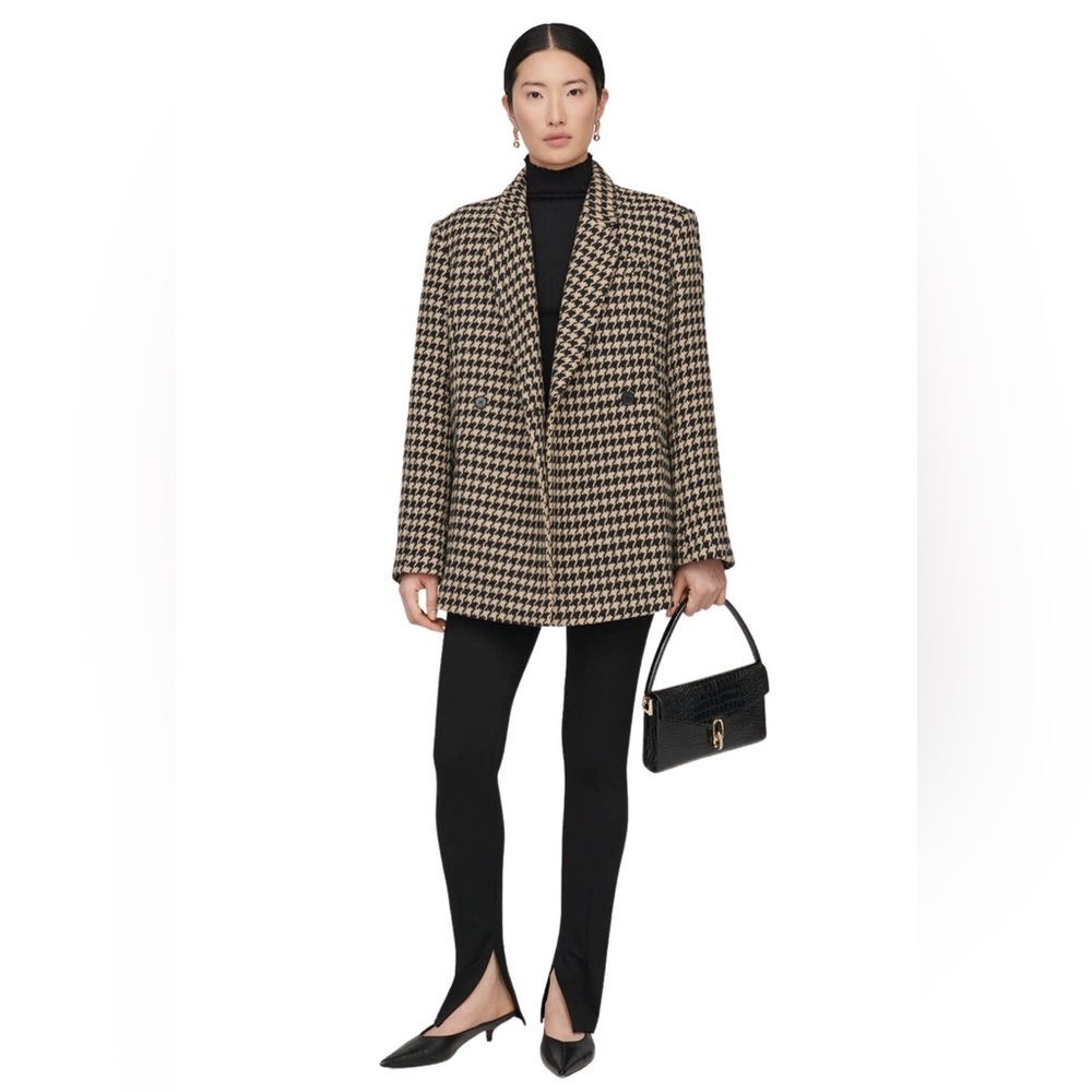 ANINE BING
Kaia houndstooth double-breasted blazer
